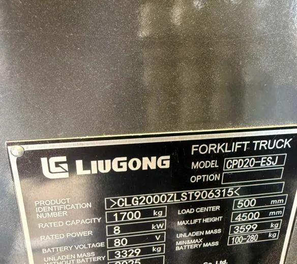 xe nâng điện LiuGong 2 tấn